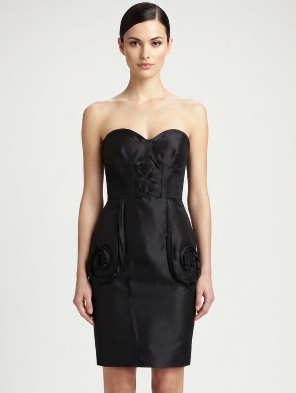 LEIFSDOTTIR Strapless Designer Party/formal black Dress size 6